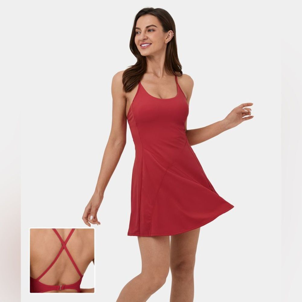 HALARA Scarlet Cross-Back Mini Dress